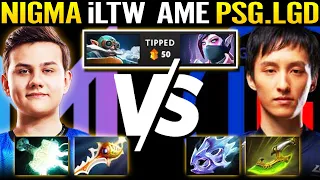 NIGMA vs PSG.LGD Early Match - POS1 iLTW 100% Destroyed Ame Pro Gyrocopter Rapier 7.29 Dota 2