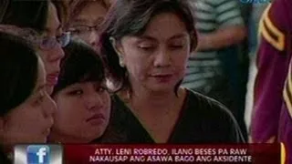 24 Oras: Atty. Leni Robredo, ilang beses pa raw nakausap ang asawa bago ang aksidente