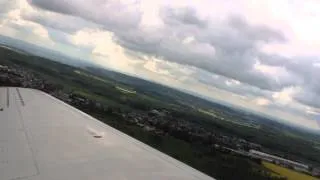 Luxair - cloudy take off from luxembourg (LUX-CDG)