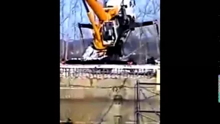 انقلاب معدات :(  Accident of crane carries Loader