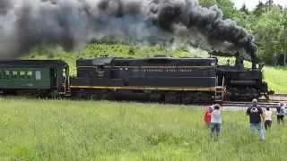 Shay Steam Engine Races Diesel Locomotive!  Cass Scenic Railroad, Spruce West Virginia Trains!