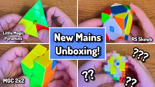 Unboxing New Main Puzzles! (MGC 2x2, Little Magic Pyraminx, RS Skewb, and Mystery Puzzle)