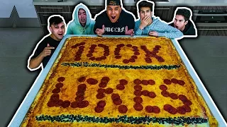 ORDERING THE WORLD'S BIGGEST DELIVERY PIZZA (200,000+ CALORIES) w/ Ricegum