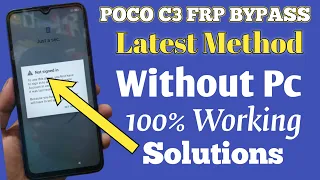 POCO C3 FRP BYPASS WITHOUT PC || NEW METHOD 100% WORKING SOLUTIONS |||
