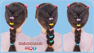 Penteados Rápidos para Escola 😍| Quick and Easy Hairstyles with Elastics for School 🥰