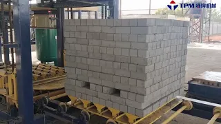 TPM concrete blocks & pavers palletizing machine setup in Africa