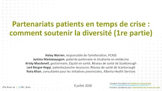 Partenariats patients en temps de crise : comment soutenir la diversité (1re partie)