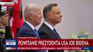 Prezydent USA Joe Biden dotarł do Pałacu Prezydenckiego w Warszawie