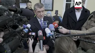 Andrej Babis votes in Czech presidential election