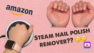 Removing polygel with a steam nail polish remover from Amazon