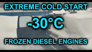 Extreme DIESEL cold start compilation | -30*C | s.2 ep.28 | Запуск дизельного двигателя в мороз -30