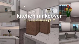 ♡ moving diaries pt. 2 | decorating kitchen, & grocery shopping !! | bloxburg roleplay ☕️