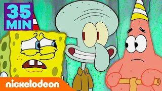 Bob Esponja | 35 minutos do Lula Molusco sendo ADORÁVEL | Nickelodeon em Português