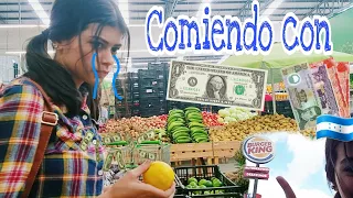 Reto-Comiendo con solo 1 dólar!!!! mi hermano me molesta 😓 Honduras 🇭🇳