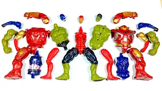avengers toys.. ironman vs hulk smash vs hulk buster vs captain america.. merakit mainan..
