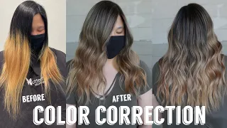 Hair Transformations with Lauryn: Grown out roots with bleach box dye ends Color Correction Ep. 50