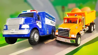 Мультики про машинки - Грузовики и полицейские машинки спасают Лего город. Мультфильмы для детей