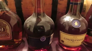 Vintage cognac and brandy collection.