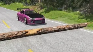 Cars Vs Fallen Tree beamng drive  ||  BeamNG.drive  ||  BeamNG Driving  ||