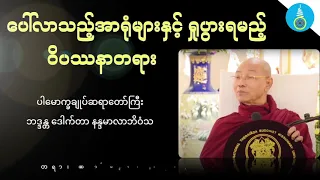 ပေါ်လာသည့်အာရုံများနှင့် ရှုပွားရမည့်ဝိပဿနာတရား - ပါမောက္ခချူပ်ဆရာတော်ကြီး ဒေါက်တာနန္ဒမာလာဘိဝံသ