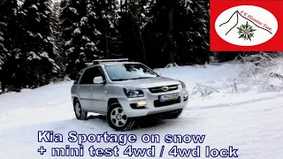 KIA Sportage on snow +  mini test 4wd / 4wd lock