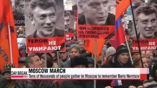 Tens of thousands march in Moscow in honor of slain Kremlin critic Boris Nemtsov