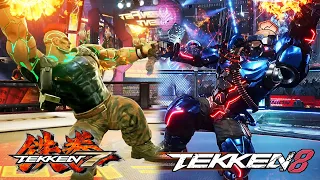 Tekken 8 vs Tekken 7 - Damage Comparison - 1 hit KOs and unblockables