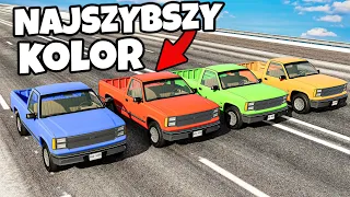 ❄️ KTÓRY KOLOR BĘDZIE NAJSZYBSZY!? | BeamNG Drive