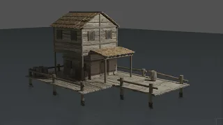 Speed Modeling "fisherman's house" in Autodesk Maya2022