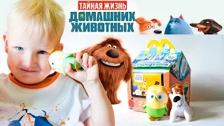 VLOG Тайная жизнь домашних животных. Идем на мультик и в Макдональдс. Игрушки из Хэппи Мил.