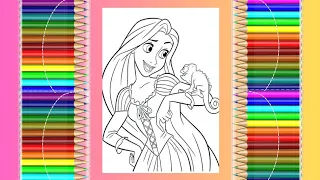 👑tangled Rapunzel coloring | painting and coloring for kids | learn how to color