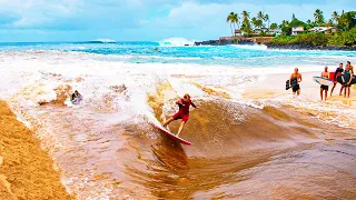 RIVER SURFING IN HAWAII (WAIMEA BAY)