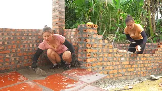 [30 Day] Building Complete Kitchen With Brick & Corrugated Iron Roof, Pour Concrete Front Yard