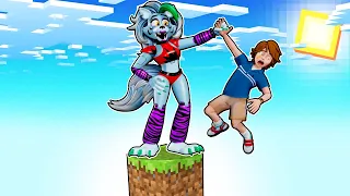 Roxanne Wolf and Gregory Play ONE BLOCK SKYBLOCK in Minecraft APRIL FOOLS CHALLENGE