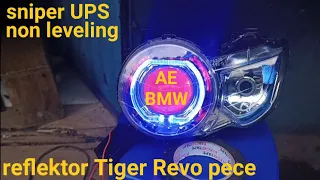 cara pasang proji biled sniper UPS di reflektor Tiger Revo pece non leveling