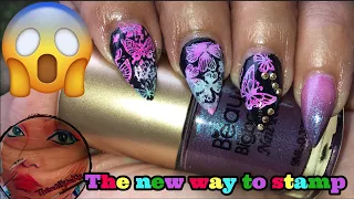 Sharpie nail art stamping 😱. The new way to stamp 💪🏽💜