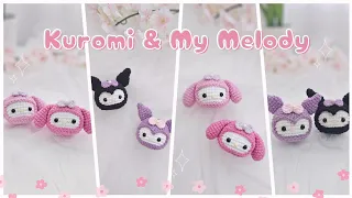How to crochet Kuromi & My Melody amigurumi 💜🩷