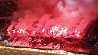 19.10.2019 FC Schaffhausen - Grashopper Zürich 1:1, Choreo, Pyro, Pyrotechnik, Support, Stimmung