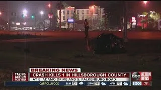Crash kills 1 in Hillsborough County