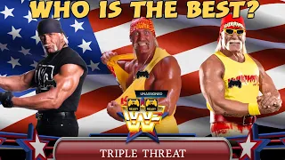 WWE 2K23 Hulk Hogan 80s vs. Hulk Hogan 02 vs. Hollywood Hogan