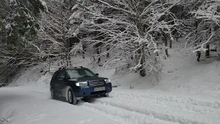 2 Subaru Forester Going up fresh snow