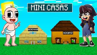 BEBE NOOB CONSTRUYE UNA MINI CASA 🏡😱 BEBE NOOBSI MINI CASAS MINECRAFT TROLL