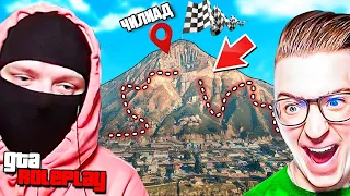 КТО БЫСТРЕЕ ДОБЕРЕТСЯ ИЗ ПОРТА ДО ГОРЫ ЧИЛИАД! БИТВА ЗА 1.000.000$! FRESH vs ANDYFY! (GTA 5 RP)