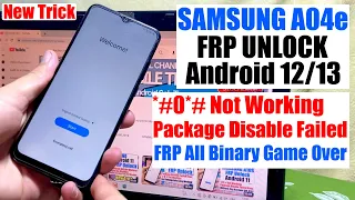 Samsung A04e FRP Bypass Android 12/13 | Samsung A042F Google Account Unlock 2023