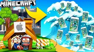 BAZA VS IPHONE TSUNAMI - MINECRAFT TSUNAMI CHALLENGE | Vito VS Bella