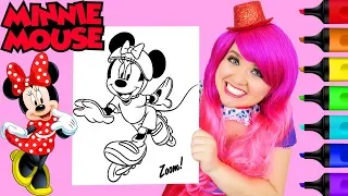 Coloring Minnie Mouse Roller Skating Disney Coloring Page Prismacolor Markers | KiMMi THE CLOWN