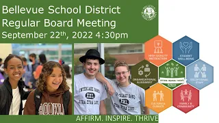 BSD 405 Regular Board Meeting September 22nd, 2022