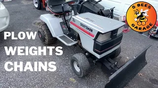 Installing a Snow Plow, Tire Chains and Weights on a Craftsman II Riding Lawn Tractor EP 2