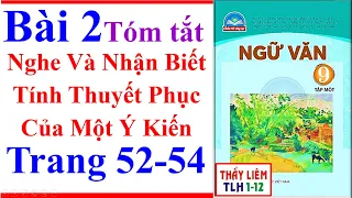 Ngữ Văn 9 Bài 2 | Nghe Và Nhận Biết Tính Thuyết Phục Của Một Ý Kiến Trang 52 - 54 Chân Trời Sáng Tạo