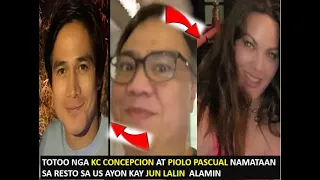 KINUMPIRMA NG COLUMNIST NA SI JUN LALIN KC CONCEPCION AT PIOLO PASCUAL NASA ISANG RESTO SA US